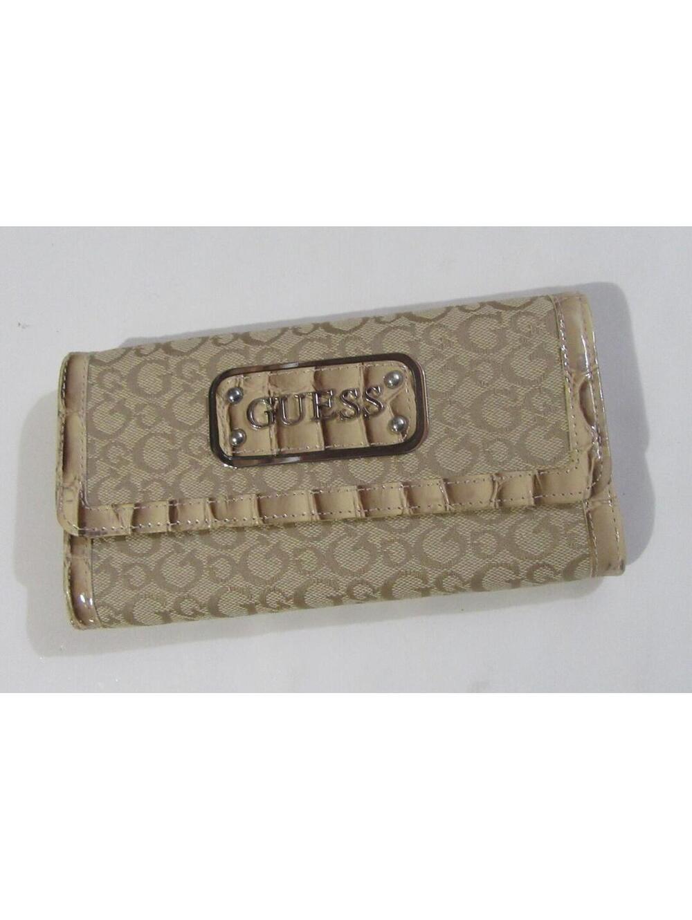 Guess Womens Network SLG Trifold Wallet Moose Beige